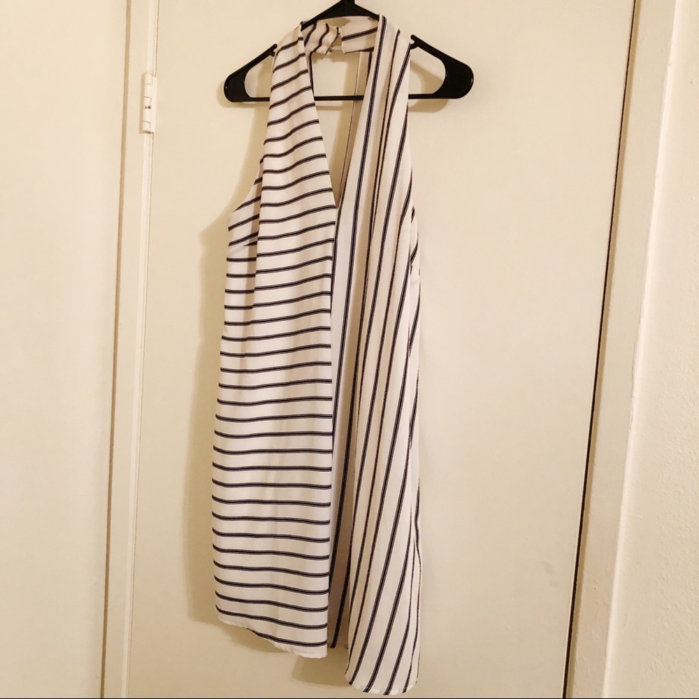 Black and white striped dress